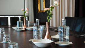 Mineral water and sparkling water during the meeting